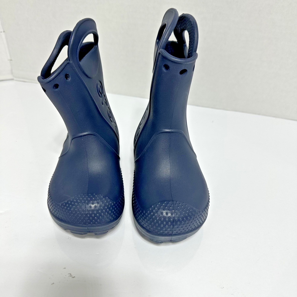 Crocs Youth Handle It Rain Boots Childrens Size C8 Navy Blue Waterproof Shoes - Picture 5 of 8